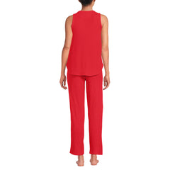 Women's Brushed Cozy Waffle Jersey 3 Piece Pajama Set - Tank Top Pant and Robe