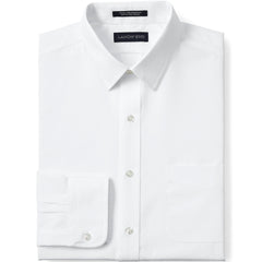School Uniform Men's Slim Fit Long Sleeve Straight Collar Broadcloth Dress Shirt