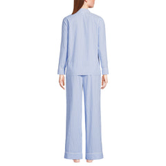 Women's Cotton Poplin 2 Piece Pajama Set - Long Sleeve Top and Pants