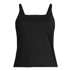 Women's Long Torso Square Neck Tankini Swimsuit Top