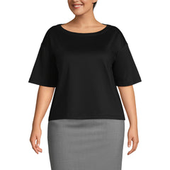 Women's Plus Size Ponte Elbow Sleeve Shirt