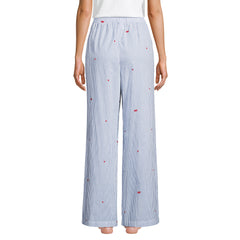Women's Poplin Wide Leg Sleep Pants