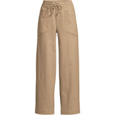 Women's Plus Size Herringbone Chino High Rise Relaxed Straight Drawstring Ankle Pants