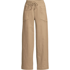Women's Herringbone Chino High Rise Relaxed Straight Drawstring Ankle Pants