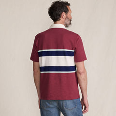 Men's Short Sleeve Lightweight Slub Rugby Polo