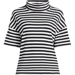 Women's Elbow Sleeve Supima Cotton Relaxed Turtleneck