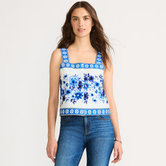 Women's Poplin Square Neck Tank Top