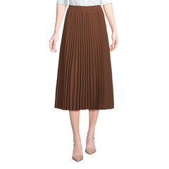 Women's Poly Crepe Pleated Midi Skirt