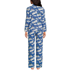 Women's Flannel 2 Piece Pajama Set - Long Sleeve Shirt and Pants