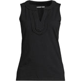 Women's Plus Size Slub Decorative Trim Tank Top