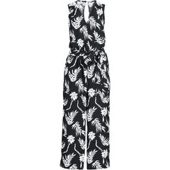 Women's Plus Size Sleeveless Creaseless Wrap Jumpsuit with Smocked Waist