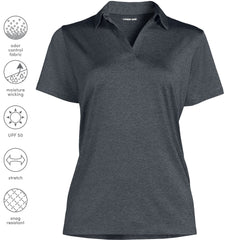 School Uniform Women's Plus Rapid Dry Short Sleeve Space Dye Sport Neck Polo Shirt