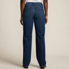 Women's Tall Soft Denim Mid Rise Relaxed Straight Leg Jeans