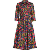 Women's Plus Size Poplin Midi Wrap Front Dress