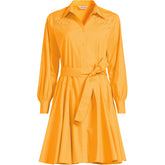 Women's Plus Size Embroidered Poplin Button Front Dress with Godets