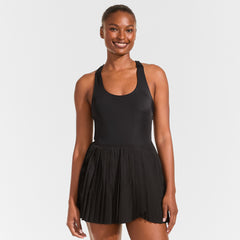 Women's Tugless Racerback Pleated Swim Dress