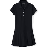 Girls Short Sleeve Mesh Pleated Polo Dress