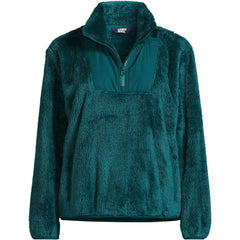 Women's Plus Size Half Zip Cozy Sherpa Fleece Pullover
