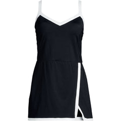 Women's V-Neck Wrap Skirt Swim Dress