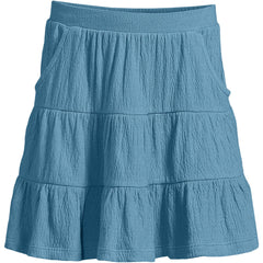 Girls Knit Gauze Tiered Skirt