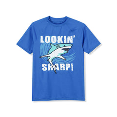 Boys Husky Sunshade UPF 50 Chlorine Resistant Short Sleeve Crew Neck Rash Guard