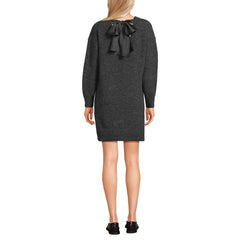 Women's Fuzzy Bow Back Mini Sweater Dress