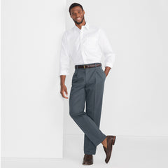 Men's No Iron Traditional Fit Pleated Front Chino Pant