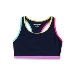 Girls Chlorine Resistant Contrast Racer Back Bikini Top