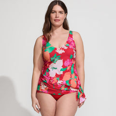 Women's Long Torso SlenderSuit Fauxkini Low Leg One Piece Swimsuit