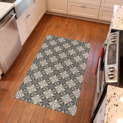 Matterly Skid Resistant Floral Mosaic Floor Mat
