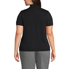 Women's Plus Size Cotton Modal Half Sleeve Mock Neck Pullover Sweater