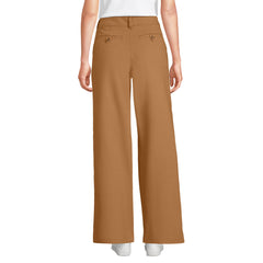 Women's Petite Stretch Canvas High Rise Wide Leg Pants