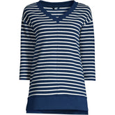Women's 3/4 Sleeve Waffle Vneck Tunic