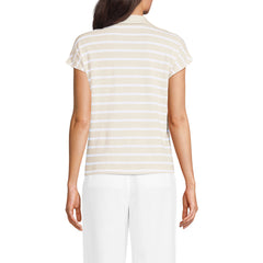 Women's Linen Blend Johnny Collar Polo