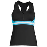 Women's Chlorine Resistant Zip Front Tankini Swimsuit Top