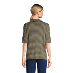 Women's Super Soft Elbow Sleeve Cowl Neck Pullover Top