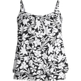 Women's D-Cup Chlorine Resistant Blouson Tankini Swimsuit Top
