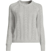 Women's Plus Size Drifter Raglan Pointelle Crew Neck Sweater