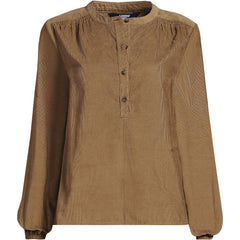 Women's Plus Size Pinwale Cord Smocked Popover Shirt