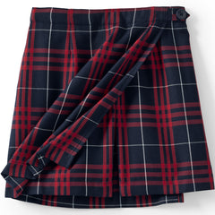 Girls Plaid A Line Tab Skort Top of Knee