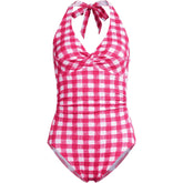 Women's Pique Knot Twist Halter One Piece