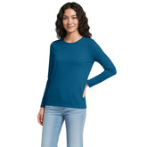 Petite Supima Cotton Long Sleeve Crewneck T-Shirt