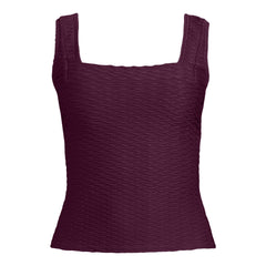 Women's Texture Square Neck Tankini Swimsuit Top