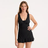 Women's Long Torso SlenderSuit Grecian Mini Swim Dress