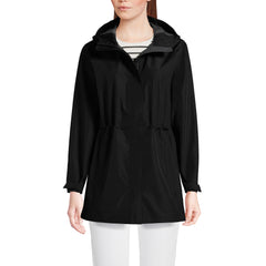 Women's Tall Waterproof Hooded Packable Rain Jacket