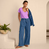 Women's Tall High Ridge Twill Pull On Pleated Wide Leg Pants