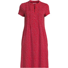 Women's Cotton Modal Pintuck Short Sleeve Dress