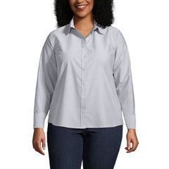 School Uniform Women's Plus Size Long Sleeve Oxford Shirt