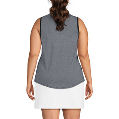 Women's Plus Size Sleeveless Power Performance Scoop Neck Curved Hem Tunic Tank