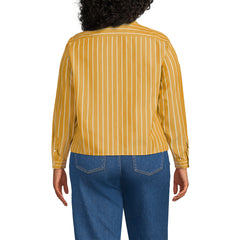 Women's Plus Size No Iron Boxy Cropped Shirt